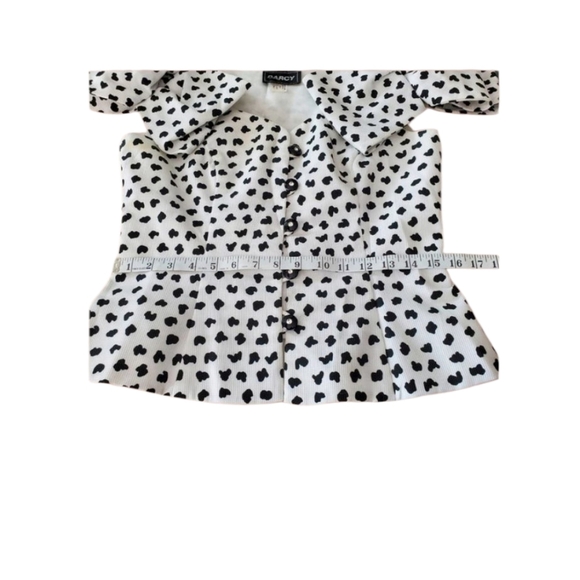 Women's Vintage DarcySize 10 1980s Black & White Bow Top Union Made - Picture 8 of 8